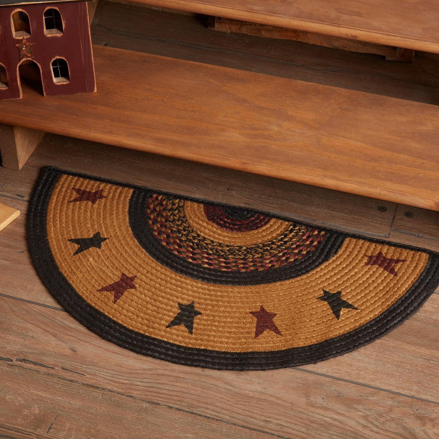VHC Brands Heritage Farms Star Jute Oval Rug 20x30 Country Braided Flooring, Tan