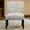 White + Polyester Blend, variant on Accent Chair with Botticelli English Letter Print for Living Room Boudoir, Polyester Blend Fabric Armless Slipper Chair, White, 23.25W x 25.5D x 33H