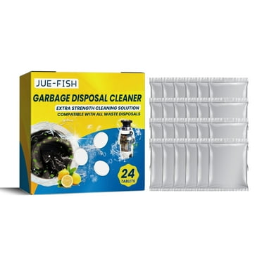Garbage Disposal Cleaner Deodorizer Tablets, 24 Pack, New Powerful XL Foaming Tablet, Fresh Citrus Foam Sink Garburator Disposer Freshener, Natural Kitchen Drain Cleaning Care - 12 Month Supply
