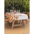 thumbnail image 3 of Outdoor Tablecloth with Umbrella Hole for Patio/Picnic/Party/Camping, Orange Eucalyptus Leaves Waterproof Table Cloth Rectangle Table Cover Washable, Watercolor Spring Summer Botanical (60"x 84"), 3 of 8
