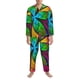 thumbnail image 3 of Balery Multicolored Beautiful Flower Pijama para Hombre de Dos Piezas con Manga Larga, Conjunto de Dormir y Descanso Suave con Bolsillos-Medium, 3 of 7