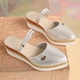 thumbnail image 5 of Viluyesy Womens Wedge Sandals, Comfortable Slingback Pointed Toe Spring Summer Trendy Dress Shoes Silver US7, 5 of 9