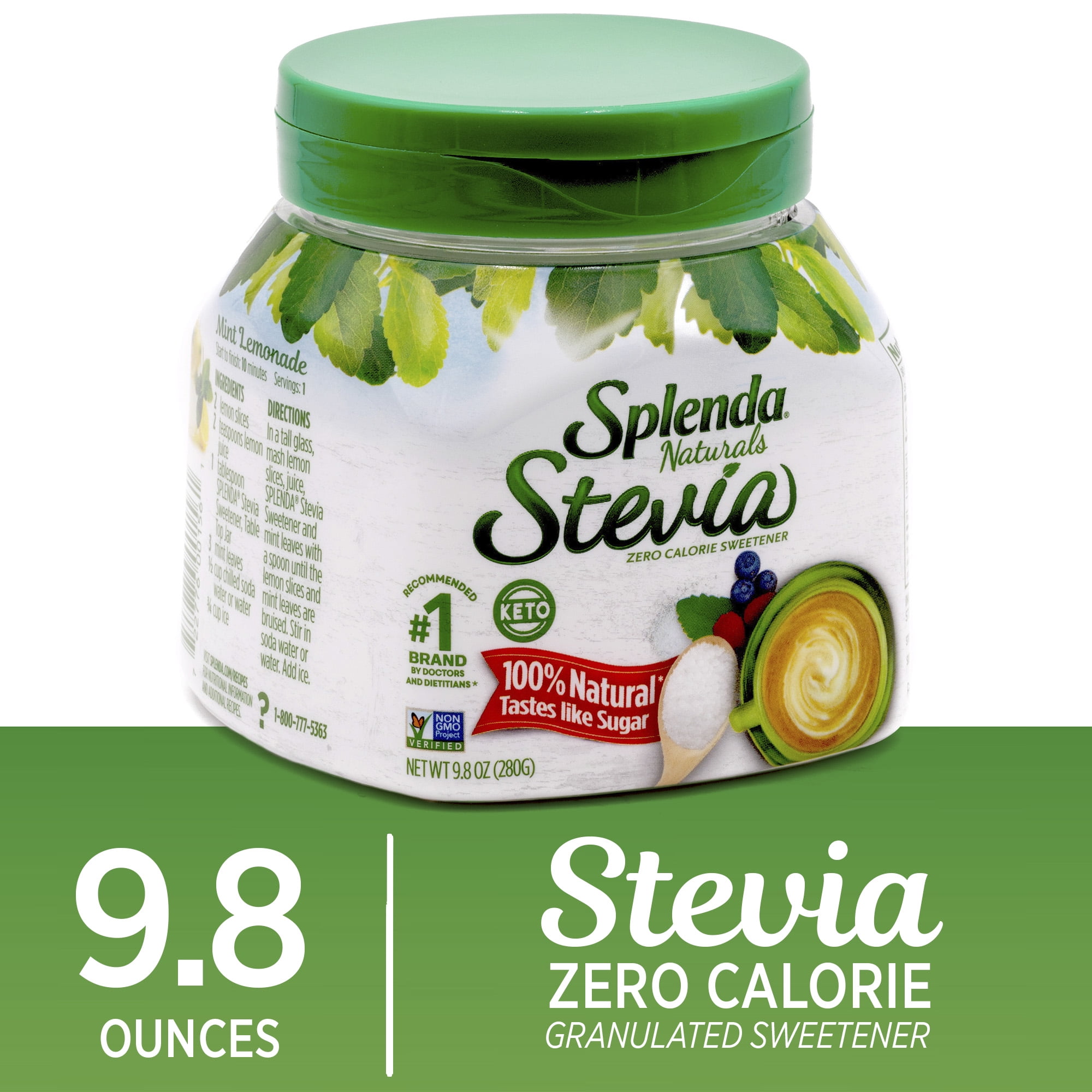 Splenda Stevia 100 Natural Zero Calorie Granulated Sweetener, 9.8 oz