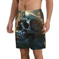 thumbnail image 2 of Logiee Flower Field Skull Print Mens Swim Trunks Quick Dry Board Shorts,Breathable Hawaii Beach Shorts Swimwear Bathing Suits-, 2 of 6