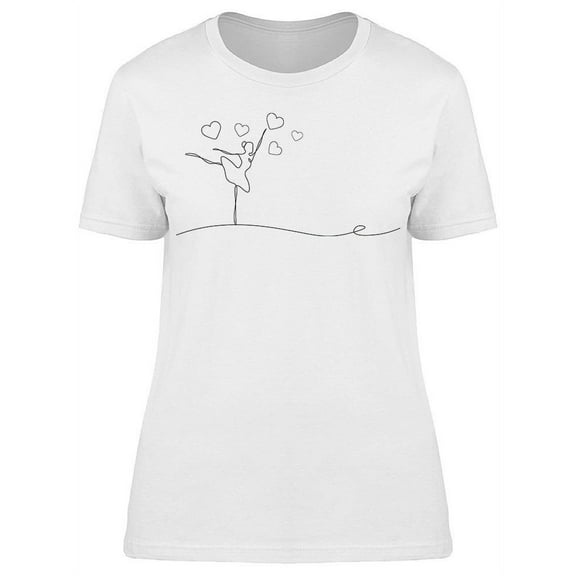 One Line Drawing Ballerina T-Shirt Women -Image by Shutterstock, Female x-Large