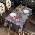 thumbnail image 3 of Boho Bohemia Flower Rectangle Tablecloth 60"x120",Waterproof Polyester Rectangle Table Cloth, Wipeable Spillproof Polyester Tablecloth for Dining, Camping, Indoor and Outdoor, 3 of 6