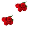 thumbnail image 1 of stanreset 5 Têtes Artificielle Bouquet de Fleurs Mariage Fête Décor Soie avec des Feuilles Rouges 2Set, 1 of 6
