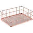 thumbnail image 1 of Desktop Metal Storage Basket Storage Box Iron Grid Storage Tray Net Basket Storage Bins Storage Basket Rose Gold Fruit, 1 of 7