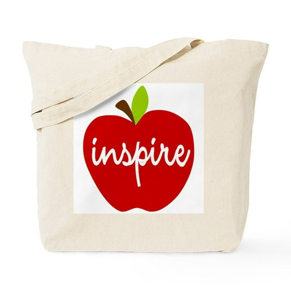 CafePress - Inspire Apple Tote Bag - Unisex Canvas Tote Bag, Beige, 1-Piece