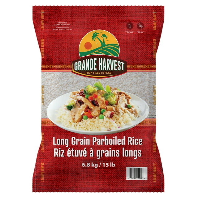 Grande Harvest Long Grain Parboiled Rice, 15 lbs