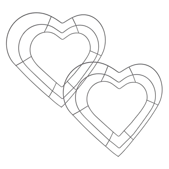 KONTONTY  2 Pcs Valentine's Wreaths for Front Door Heart Shaped Wire Office Black