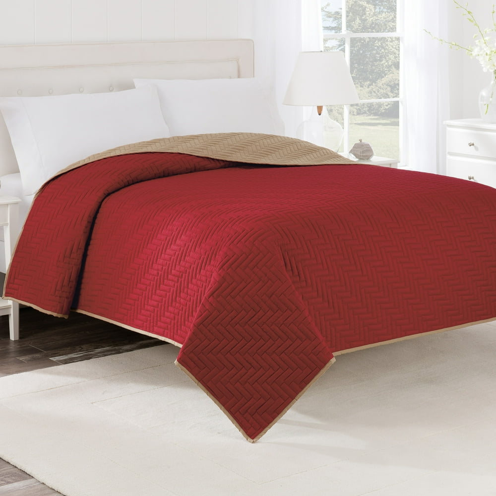 Reversible Twin Ebony/Red Coverlet