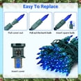 thumbnail image 3 of KTENME 200 Counts Christmas Lights 53Ft, 2 Sets of 100 Mini Lights 26.5 Feet String Lights with Replace Fuse and Bulb, Waterproof Connectable, Indoor Outdoor Christmas Decoration, Blue, 3 of 8