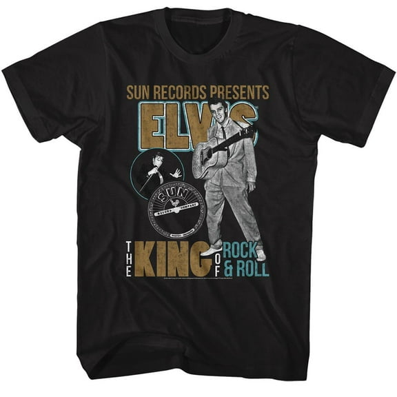 Elvis Presley Sun Records King Of Rock And Roll Black Adult T-Shirt 6Xl
