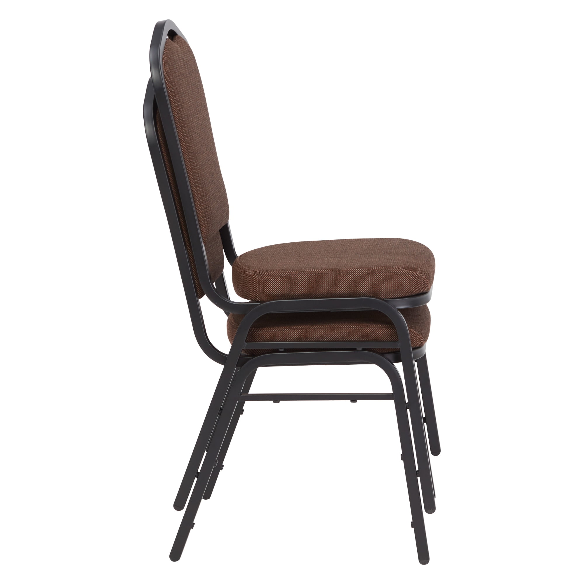 National Public Seating 9300 Series Deluxe Upholstered Banquet Chairs, Chocolatier/Black, Pack Of 2 Chairs