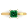 thumbnail image 2 of 1ct princess cut green emerald 14k yellow gold Bridal Wedding Engagement Promise Anniversary Ring for Women size 8.75, 2 of 7