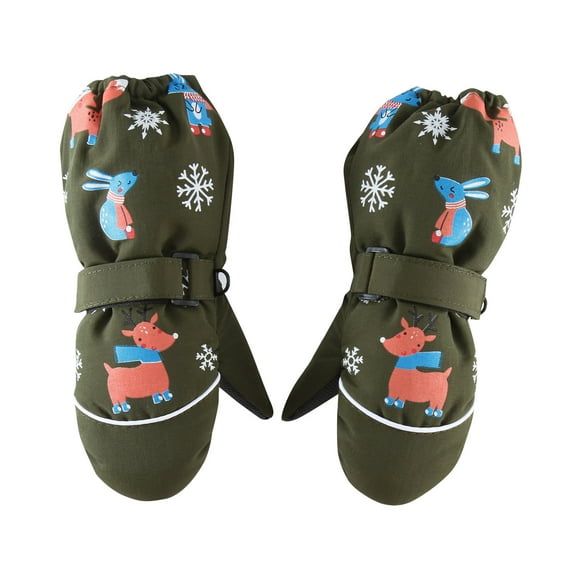 Clearance! Baberdicy Toddler Kids Baby Boys Girls Thick Warm Outdoor Ski Gloves Snow Mittens Green