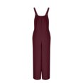 thumbnail image 6 of ZQUUVOU Women's Jumpsuit Casual Solid-Color Button Pocket Long Trousers(Burgundy,S), 6 of 7