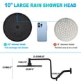 thumbnail image 6 of YDmeet 10 Inch 3-Way Shower Combo, Upgraded 12 Inch Adjustable Arm, Matte Black, 6 of 7