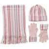 White Stag - Stripe Beanie, Gloves and Scarf Set