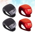 thumbnail image 3 of 4pcs Bike Cycling Silicone Head Front Rear Wheel Safety Light Lamp Set Bright Waterproof Bike Accessorie(2 Black and 2 Red), 3 of 7