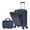 Navy Blue, variant on PUKNLY 14" & 20" ABS Spinner Wheel Luggage Set with Combination Lock - 2-Piece Front Opening Suitcase Set Includes Carry-On & Check-In Size