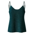thumbnail image 5 of Glisme Tank Tops For Women Bling Tank Tops For Casual Slim Crop Top Short Sleeve Sleeveless V Neck Solid Color Tank Top Camisole Leisure Green Top, 5 of 5