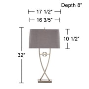 Pacific Coast Lighting Acrylic Ball 32 Tall Open Frame Large Modern End Table Lamp Silver Brushed Nickel Finish Metal Living Room