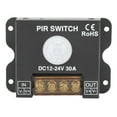 thumbnail image 2 of Interruptor PIR, Compensación De Temperatura De Retardo LED Detección Infrarroja DC12-24V 30A PIR Controlador De Sensor De Movimiento Para Exteriores, 2 of 7