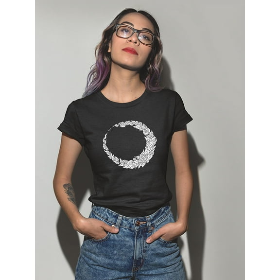 Chakra Symbol Floral T-Shirt Women -Image by Shutterstock, Female Small