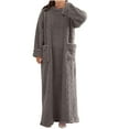 thumbnail image 2 of Kaemgyyd Womens Fuzzy Robes Fleece Sherpa Winter Warm Sleepwear Plush Long Sleeve Crew Neck Pullover Loungewear with Pockets, 2 of 6