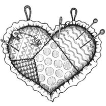 Gourmet Rubber Stamps Cling Stamps 3.75"X4.75"-Pin Cushion Heart, Pk 2