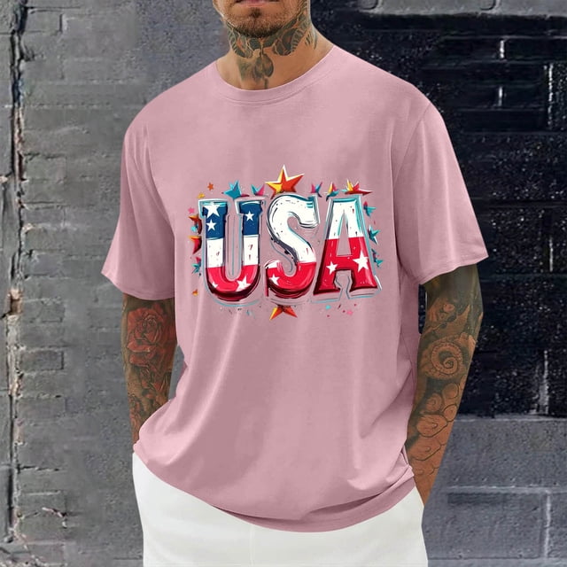 Tops para hombre, blusas y camisas de cuello redondo y manga corta para hombre, blusas casuales de moda con cuello redondo y estampado para hombre, blusas de poliéster para hombre.