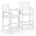 thumbnail image 5 of RIAFUN HDPE Height Bar Stools Set of 2 with Removable Connecting Table, Weather Resistant Outdoor Tall Adirondack Chairs with Umbrella Hole for Patio, Poolside, Garden, White, 5 of 11
