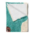 thumbnail image 2 of Zodiac Aquarius Soft Flannel Fleece Throw Blanket, Lady Beauty Girl Fantasy Portrait Portrait, Cozy Plush for Indoor and Outdoor Use, 50" x 70", Pale Green Teal Brown, by Ambesonne, 2 of 5