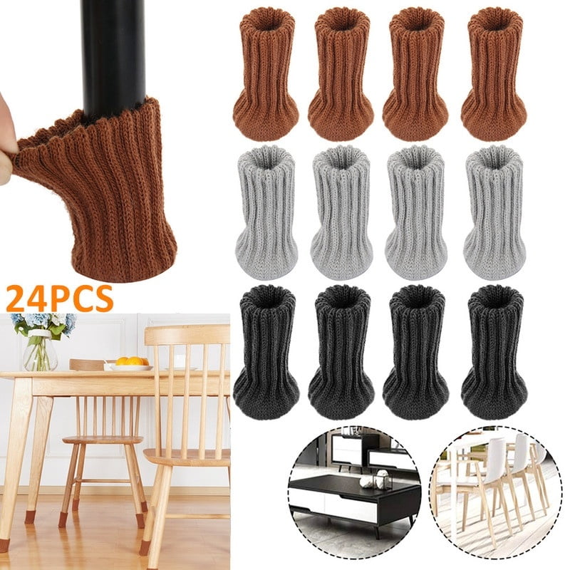 4/24Pcs Lovely Chair Table Leg Socks Furniture Sleeve Cover Knit Chair