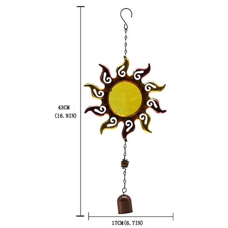 

YUEHAO Wind Chimes 1PC Sun Wind Chimes Wrought Iron Ornaments Balcony Creative Pendant Wind Chimes home decor