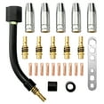 thumbnail image 1 of Amdohai 24PCS/Set 15AK Torch Consumable Electrode Shield Cup Link Rod Tips Goose Neck Bend For MIG Welding Machine, 1 of 8