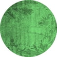 thumbnail image 1 of Ahgly Company Indoor Round Oriental Emerald Green Industrial Area Rugs, 4' Round, 1 of 4