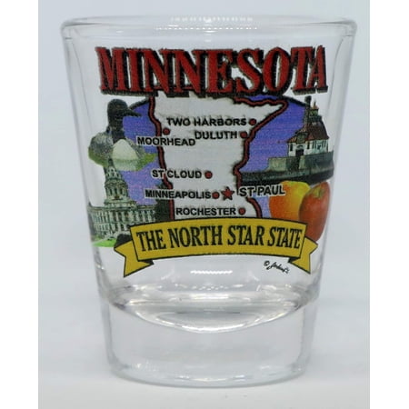 Minnesota State Elements Map shot glass