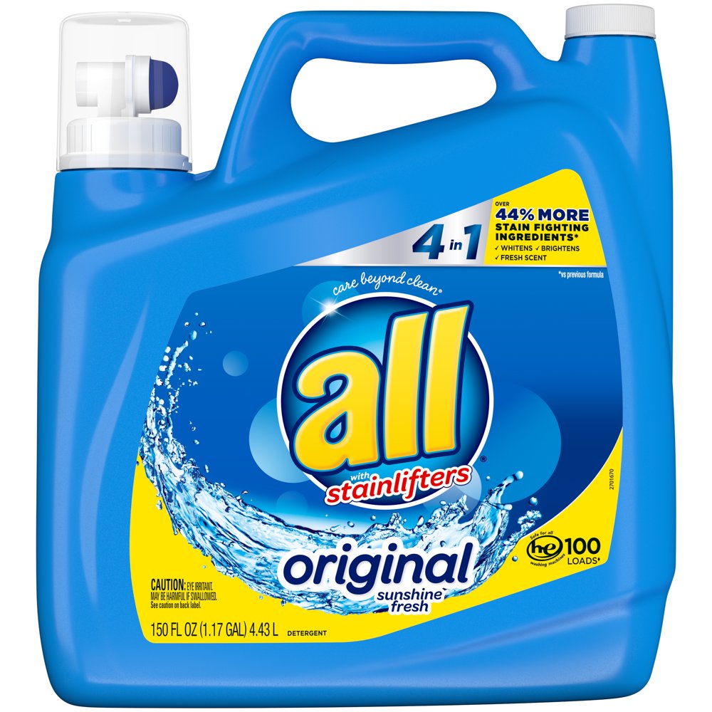 all Stainlifter Liquid Laundry Detergent, 150 Ounce, 100 Loads