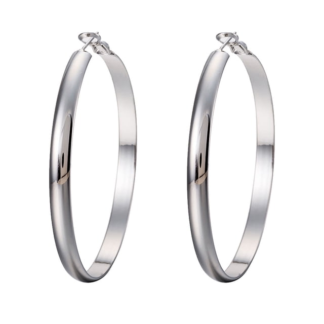 Boucles d'Oreilles Pendantes pour Femme en Acier Inoxydable, Grand Cercle, Grandes Créoles Rondes