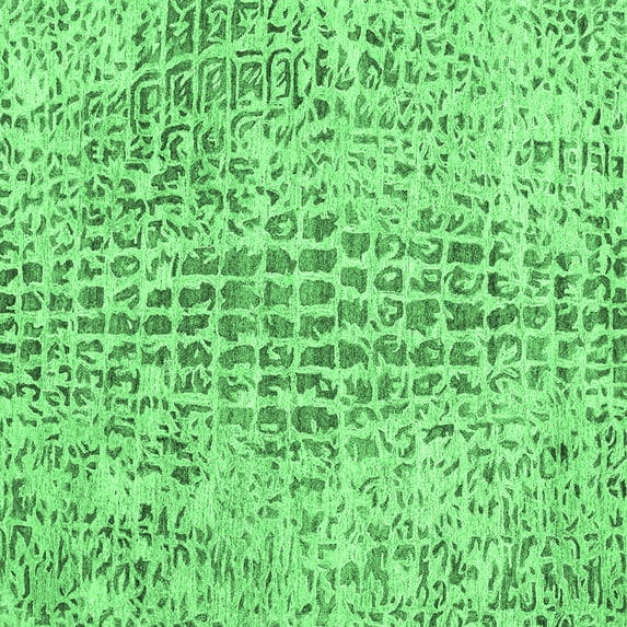 Ahgly Company Indoor Square Abstract Emerald Green Contemporary Area Rugs, 6' Square