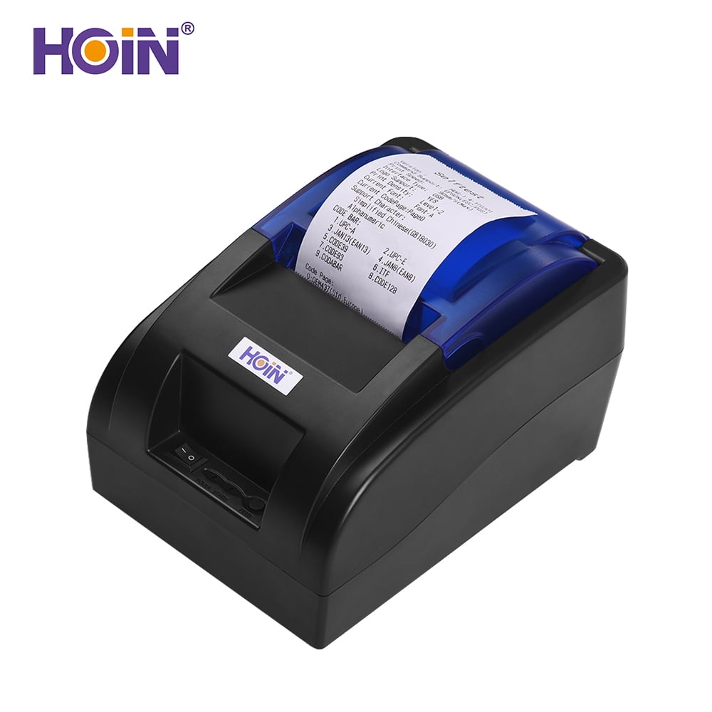 HOIN Portable 58mm Thermal Receipt Printer with BT & USB Interface High Speed Bill Ticket Clear