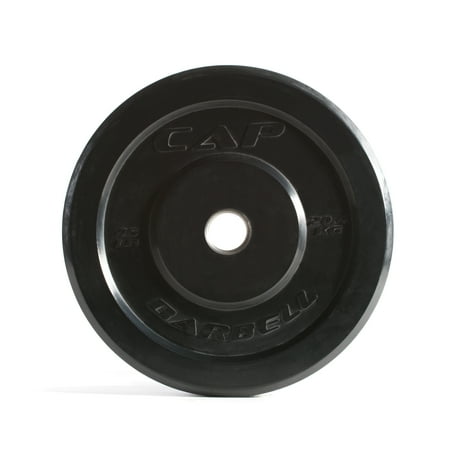 CAP Barbell Black Rubber Olympic Bumper Plate, 45 lb