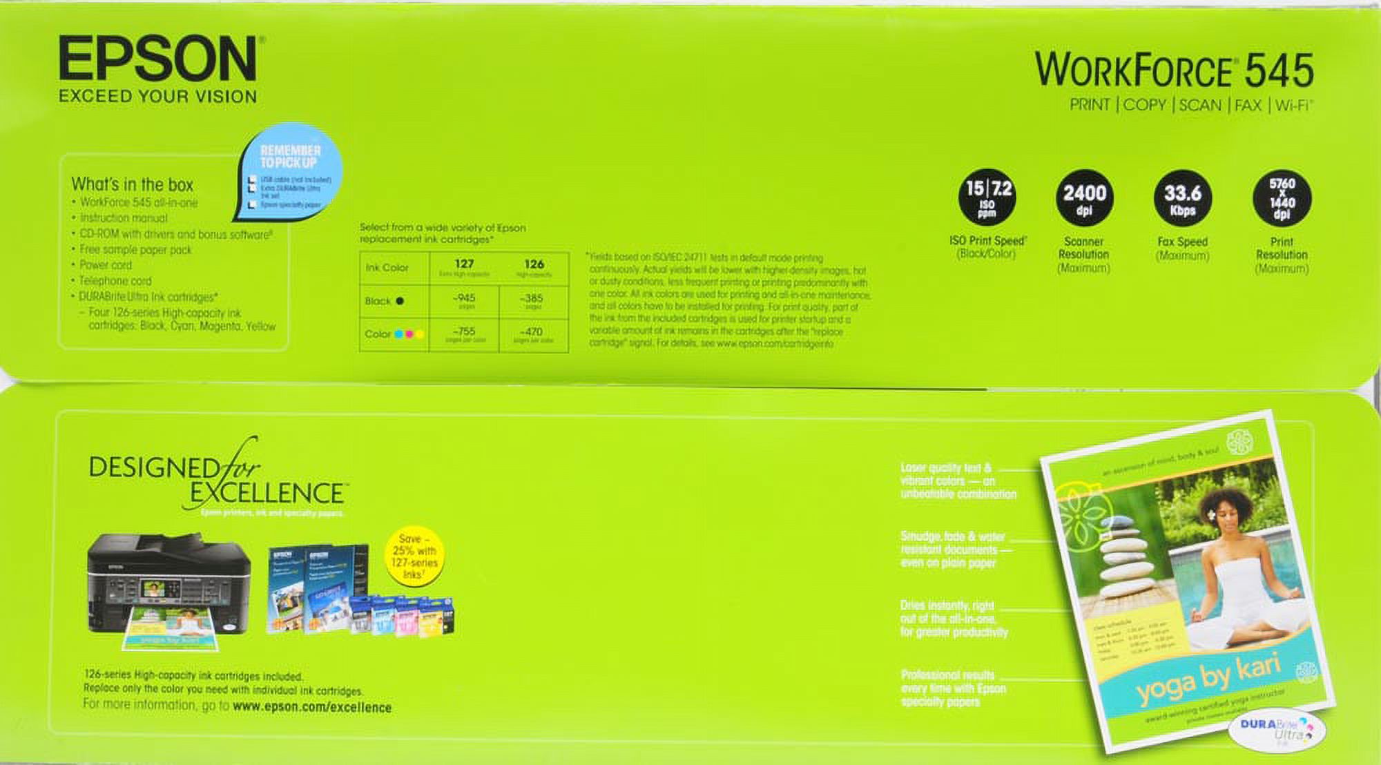 Epson WorkForce 545 Wireless Inkjet Multifunction Printer, Color - image 4 of 4