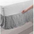 thumbnail image 2 of Grey and White Bed Skirt, Hand Drawn Style Pattern with Abstract Waves Modern Sea Inspired Design, Elastic Bedskirt Dust Ruffle Wrap Around for Bedding Decor, 4 Sizes, Grey and White, by Ambesonne, 2 of 2