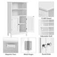 thumbnail image 6 of Drevy Bathroom Floor Storage Cabinet with 2 Doors and Adjustable Shelf, Side Storage Organizer for Living Room/Hallway, White, 6 of 8