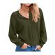 thumbnail image 1 of Suéter de Cuello Redondo con Botones para Mujer, Larga, Estilo Henley, Ideal para Otoño. Camisetas Tipo Jersey de Punto Suelto y Moderno. Verde S, 1 of 7