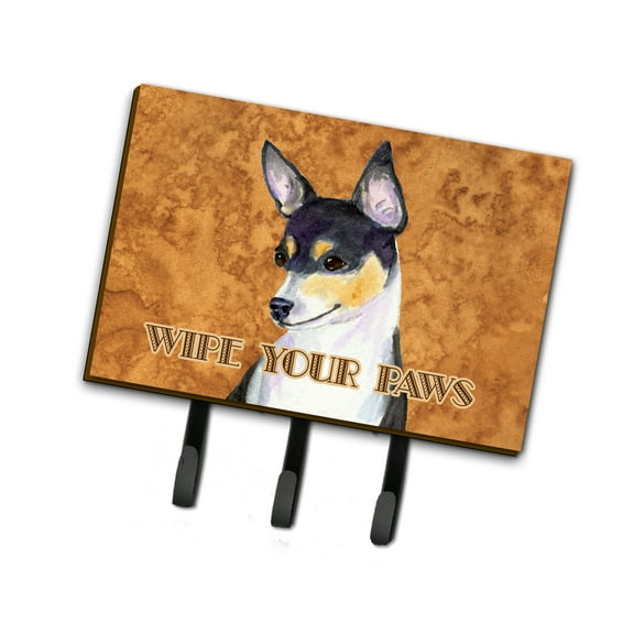 Carolines Treasures SS4882TH68 Toy Fox Terrier Wipe your Paws Leash or Key Holder Triple Hook multicolor